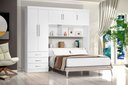 Ver imagem 1 de Guarda-Roupa Roupeiro Casal 5 Portas Com Cabeceira Embutida Cancun Branco - Rede Móveis