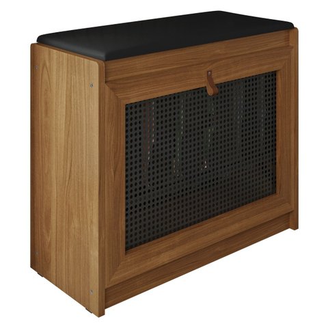 Sapateira Banco Plenitude com Prateleira Interna e Porta Basculante - Lh Móveis