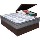 Ver imagem 1 de Cama Box Baú Marrom e Colchão Iso Superpocket Molas Ensacadas Viúvo Ortobom