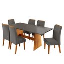 Ver imagem 2 de Conjunto de Sala de Jantar 6 Lugares Tampo de MDP Atria Yescasa Cinza/Mel