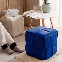 Puff Decorativo Quadrado Mini Lounge Assento Apoio para Os Pés para Sala Quarto - 3