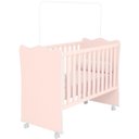 Ver imagem 1 de Berço Infantil MDP com Rodízios Doce Mel Rosa Acetinado