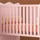 Ver imagem 4 de Berço Infantil MDP com Rodízios Doce Mel Rosa Acetinado