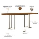 Ver imagem 3 de Mesa Retangular Alina 200cm Cinamomo Champanhe com 8 Cadeiras Barcelona N01 Couríssimo Preto Linho C