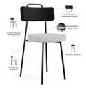 Ver imagem 4 de Mesa Retangular Alina 200cm Cinamomo Champanhe com 8 Cadeiras Barcelona N01 Couríssimo Preto Linho C