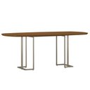 Ver imagem 7 de Mesa Retangular Alina 200cm Cinamomo Champanhe com 8 Cadeiras Barcelona N01 Couríssimo Preto Linho C