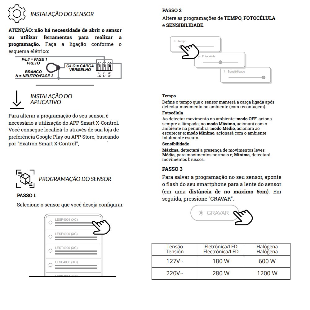 Sensor Presença Luz Lâmpada LED Bivolt 180 Graus Interno Externo Foto Célula Branco Exatron - 2