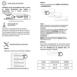 Sensor Presença Luz Lâmpada LED Bivolt 180 Graus Interno Externo Foto Célula Branco Exatron - 2