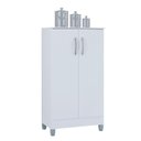 Ver imagem 5 de Cômoda 867 4 Gavetas com Armário Multiuso 2 Portas Pequeno Branco Brilho - Poquema