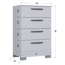 Ver imagem 2 de Cômoda 867 4 Gavetas com Armário Multiuso 2 Portas Pequeno Branco Brilho - Poquema