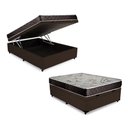 Ver imagem 1 de Cama Box Baú Casal Colchão Anny Espuma D23 Acolchões + Box Sintético 61x138x188 Cor:Marrom