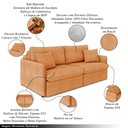 Ver imagem 3 de Sofá Reclinável e Retrátil Gandalf Bipartido 154cm Caixa Zero com Almofadas Bouclê Terracota G33 - G