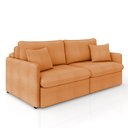 Ver imagem 2 de Sofá Reclinável e Retrátil Gandalf Bipartido 154cm Caixa Zero com Almofadas Bouclê Terracota G33 - G