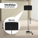 Ver imagem 2 de Luminária de Chão Preta com Cúpula Redonda — Iluminação e Estilo para Seu Ambiente.