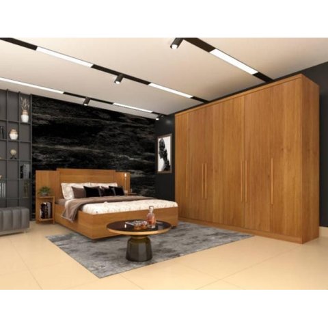 Guarda Roupa Casal 6 Portas 4 Gavetas 239cm Veneza Cinamomo - TCIL Móveis