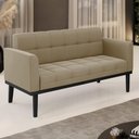 Ver imagem 2 de Sofá Namoradeira Base Madeira Preto Ana Suede Marrom Rt - Ibiza