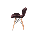 Ver imagem 2 de Cadeira de Jantar Eames Estofada na Cor Café Base Madeira Eiffel Sala Cozinha