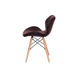 Cadeira de Jantar Eames Estofada na Cor Café Base Madeira Eiffel Sala Cozinha - 2