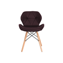 Ver imagem 3 de Cadeira de Jantar Eames Estofada na Cor Café Base Madeira Eiffel Sala Cozinha