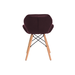 Cadeira de Jantar Eames Estofada na Cor Café Base Madeira Eiffel Sala Cozinha - 4
