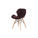 Ver imagem 1 de Cadeira de Jantar Eames Estofada na Cor Café Base Madeira Eiffel Sala Cozinha