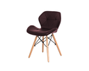 Ver imagem 1 de Cadeira de Jantar Eames Estofada na Cor Café Base Madeira Eiffel Sala Cozinha