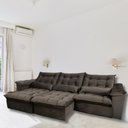 Ver imagem 1 de Sofá Retrátil e Reclinável Articulado Ipanema - 2,20m de Largura e Abertura Grande em Veludo Premium