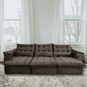 Ver imagem 3 de Sofá Retrátil e Reclinável Articulado Ipanema - 2,20m de Largura e Abertura Grande em Veludo Premium