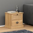 Ver imagem 1 de Mesa de Cabeceira 2 Gavetas Madeira de Pinus Bege