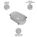 Ver imagem 3 de Cuba Pia de Apoio para Banheiro Oval 43cm Hera C08 Cinza - Mpozenato