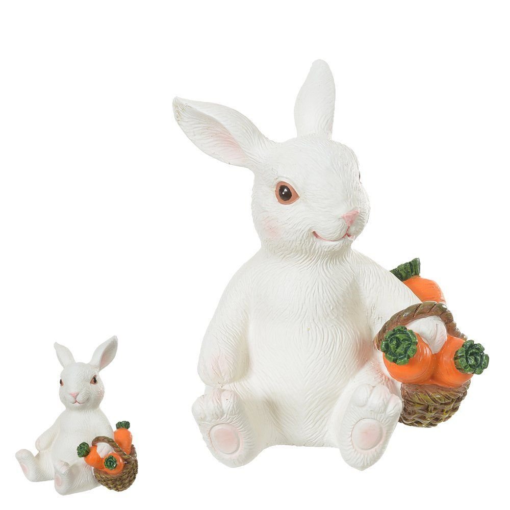 Resina de Páscoa Coelho Branco e Laranja 11,5x9,5x13,5cm - 3