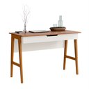 Ver imagem 3 de Escrivaninha Parma Off White e Freijó para Escritório e Home Office com Design Moderno