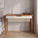 Ver imagem 1 de Escrivaninha Parma Off White e Freijó para Escritório e Home Office com Design Moderno