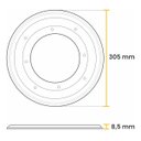 Ver imagem 2 de Placa Rodízio para Prato Giratório em Aço Zincado 305mm