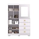 Ver imagem 5 de Cômoda Roupeiro Allure 4 Gavetas 1 Espelho 2 Portas com Prateleiras Branco G98 Gran Belo