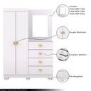 Ver imagem 3 de Cômoda Roupeiro Allure 4 Gavetas 1 Espelho 2 Portas com Prateleiras Branco G98 Gran Belo