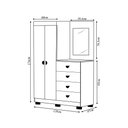 Ver imagem 4 de Cômoda Roupeiro Allure 4 Gavetas 1 Espelho 2 Portas com Prateleiras Branco G98 Gran Belo