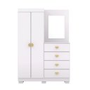 Ver imagem 6 de Cômoda Roupeiro Allure 4 Gavetas 1 Espelho 2 Portas com Prateleiras Branco G98 Gran Belo