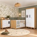 Ver imagem 1 de Quarto de Bebê Completo com Berço Americano 3 em 1 e Colchão Incluso Flor Multimóveis MP4927