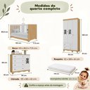 Ver imagem 7 de Quarto de Bebê Completo com Berço Americano 3 em 1 e Colchão Incluso Flor Multimóveis MP4927