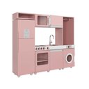 Ver imagem 1 de Cozinha Infantil Luli C/ Refrigerador, Fogão, Micro-ondas, Máq. Lavar/tabua Passar Rose