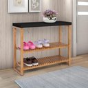 Ver imagem 3 de Estante Aparador Buffet Gold com 2 Prateleiras Luxo Preto