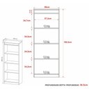 Ver imagem 3 de Estante Escritório 60 cm Multimóveis CR25047 Amêndoa/Preto