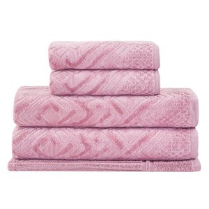 Jogo Toalhas Banho Buddemeyer 5p Geo Rosa