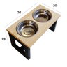 Comedouro M Elevado Madeira C/ 2 Potes Inox P/ Cães E Gatos - 2