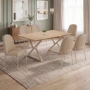 Ver imagem 1 de Conjunto para Sala de Jantar Mesa Império 120x90 com 6 Cadeiras Rubi