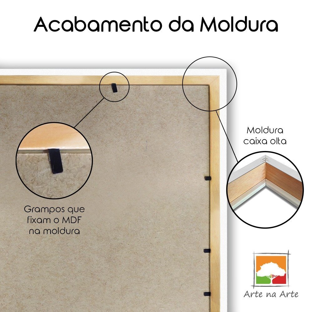 Quadro Premium Textura CX Alta Folhas de Ouro 6 2un 40x60 - Moldura Branca - 9