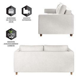 Sofá Cama Casal Marcelle com 2 Lugares em Bouclé e Pés de Madeira Talento Móveis - 2
