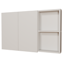 Ver imagem 1 de Armário Aéreo Mdf para Banheiro Branco 80cm L. 2 Portas sem Espelho com Fundo Direito