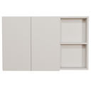 Ver imagem 2 de Armário Aéreo Mdf para Banheiro Branco 80cm L. 2 Portas sem Espelho com Fundo Direito